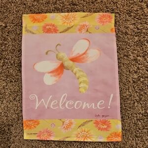 Garden Flag with Dragonfly